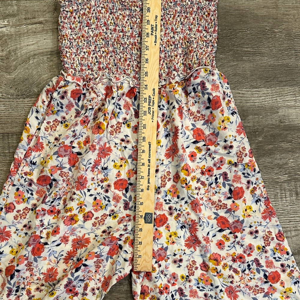 Mi Ami Women's Medium Flocked Multicolor Floral Jumpsuit - Picture 5 of 11